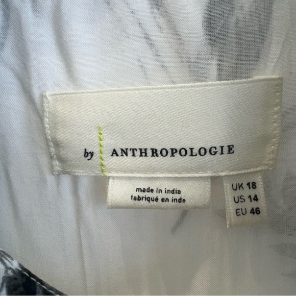 Anthropologie Lavinia Embroidered Shirt Dress Cottagecore Floral Flowing Cotton - Picture 3 of 8